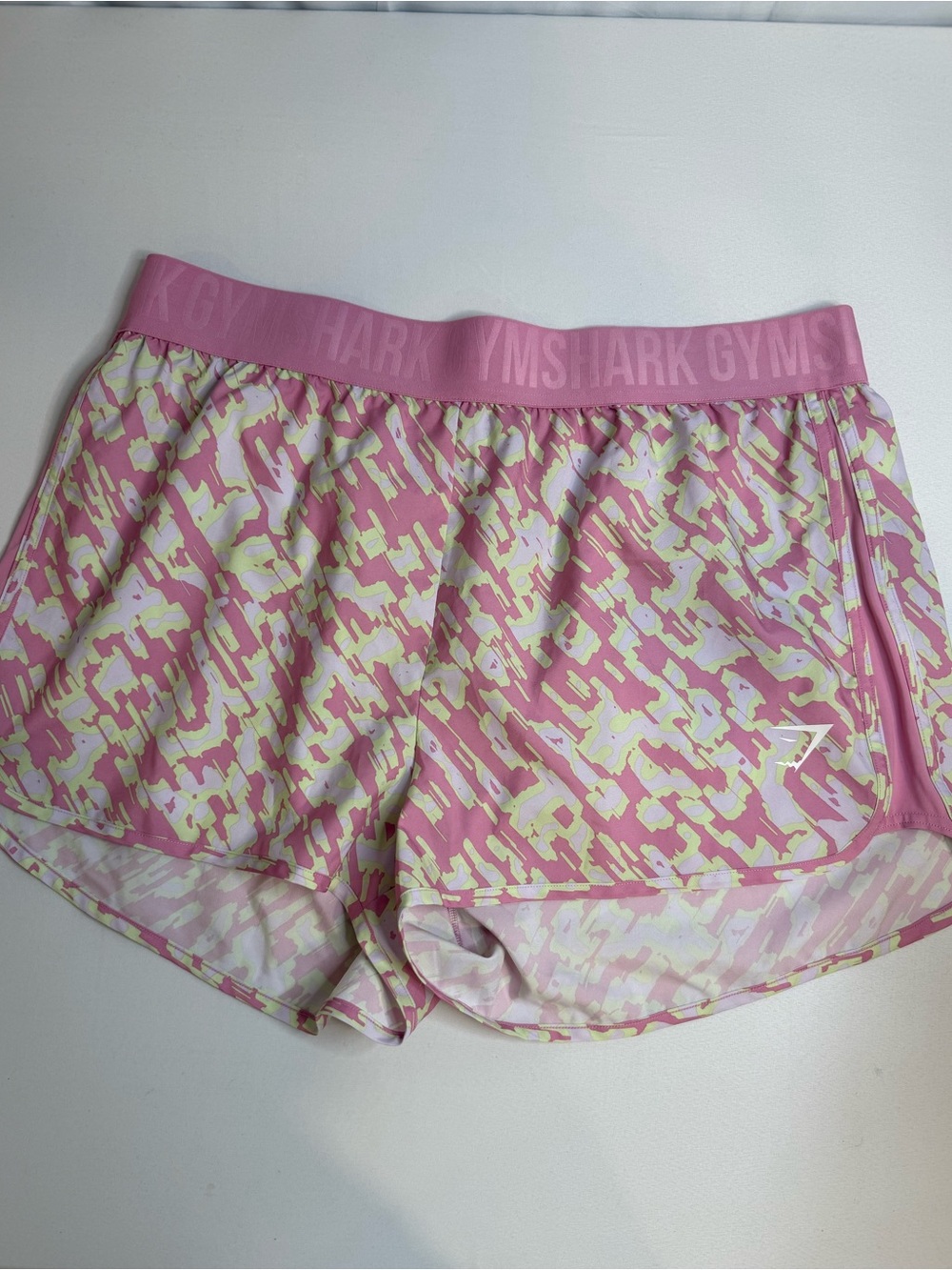 Gymshark Pink Abstract Print Running Shorts XXL